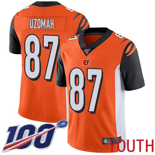 Cincinnati Bengals Limited Orange Youth C J  Uzomah Alternate Jersey NFL Footballl #87 100th Season Vapor Untouchable->youth nfl jersey->Youth Jersey